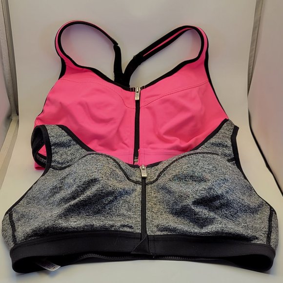 Victorias Secret Sports Bras Set Of Two Pink & Grey 34B - Picture 6 of 7